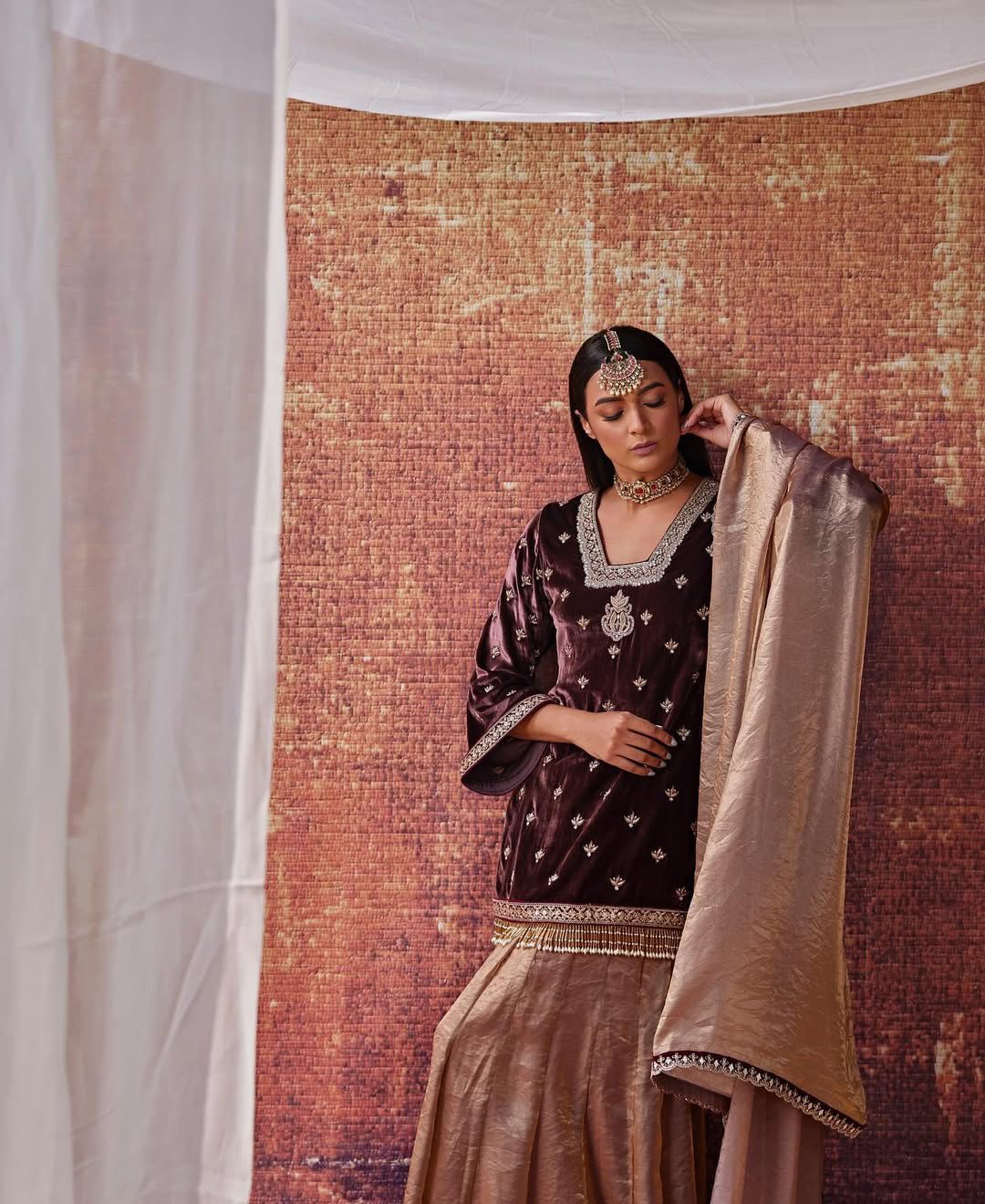 new designer party wear look top , lehega plazzo and dupatta