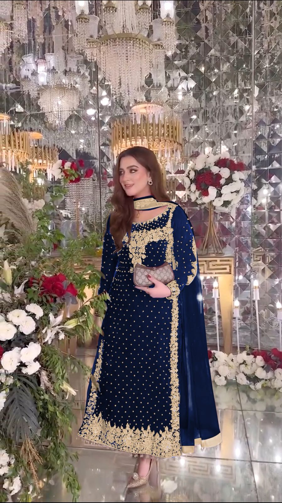 party wear viscose velvet designer  look top-dupatta and fully stiched bottom with heavy embroidery siquance work