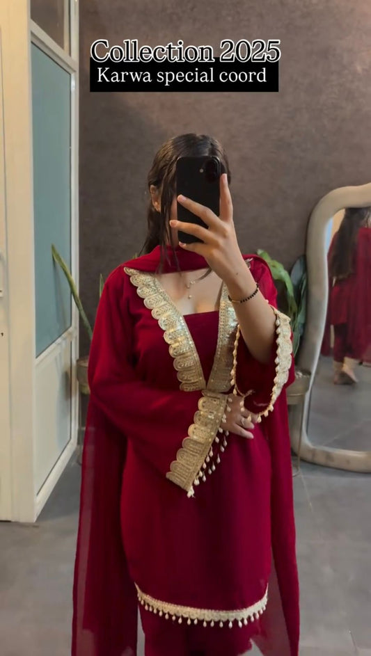 New Designer Party Wear Look Top-pant and Dupatta With Heavy Embroidery Work