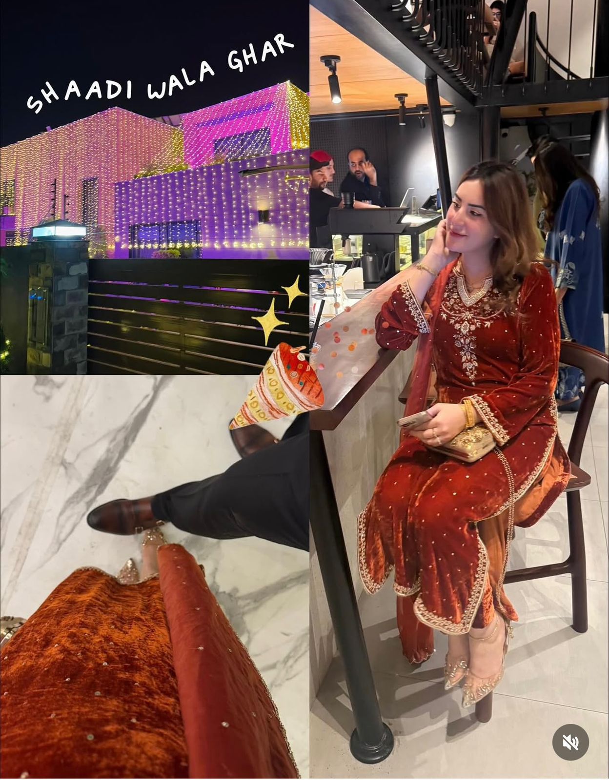 👜launching new design velvet *(top&pent&dupatta) reddy to wear look design