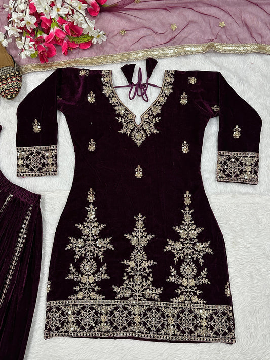 New Designer Party Wear Look Top , Sharara Plazzo  and Dupatta