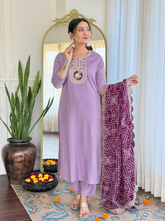 Women's Petrol Rayon Embroidered Straight Kurta with Rayon Pant And Organza Jacquard Dupatta Sets