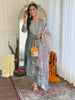 Women's Pista BSY Viscose Embroidered Straight Kurta with BSY Viscose Pant And Organza Printed Dupatta Sets
