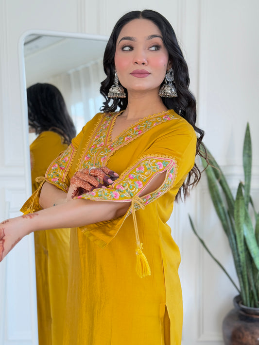 Women's BSY Viscose Embroidered Straight Kurta with BSY Viscose Pant And Taby Printed Dupatta Sets