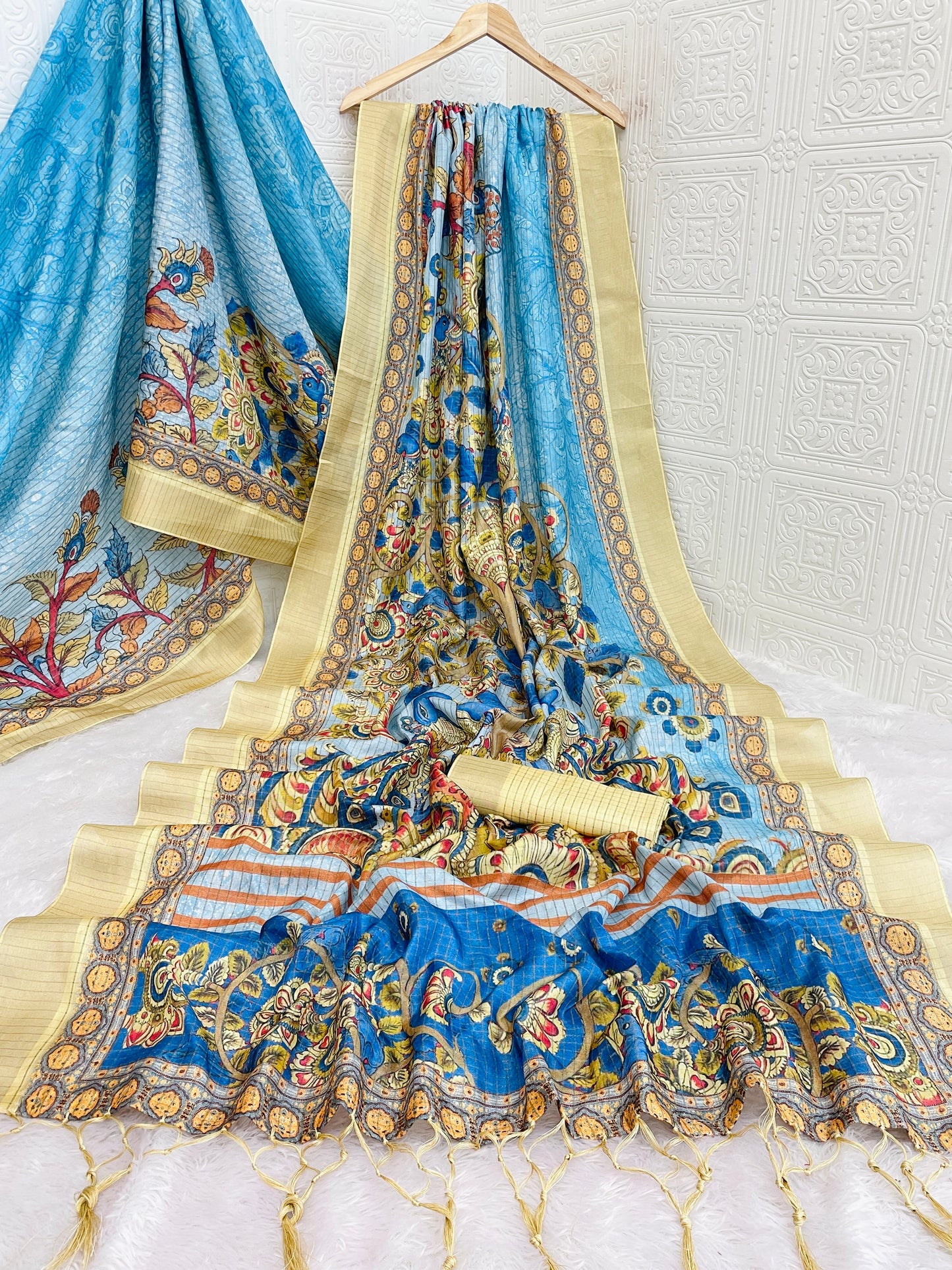 mysore silk with pure jari & small checks ( phms01)
