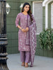 Elegant Lavender Printed Kurta Set with Coordinated Dupatta