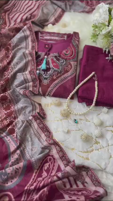 Premium Maroon Designer Kurti Suit – Party & Wedding Collection