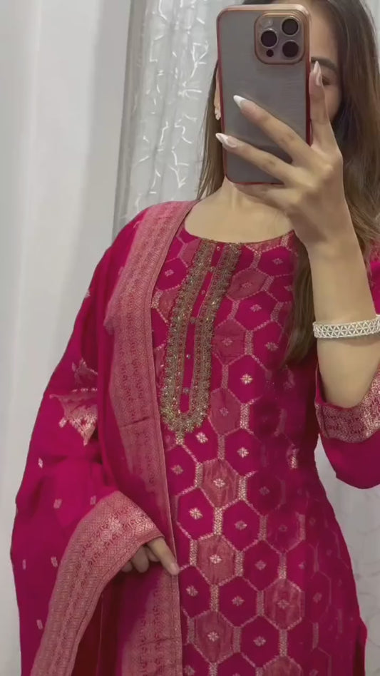 Featuring Beautiful Suit Sets in pure Banarasi Suit Set