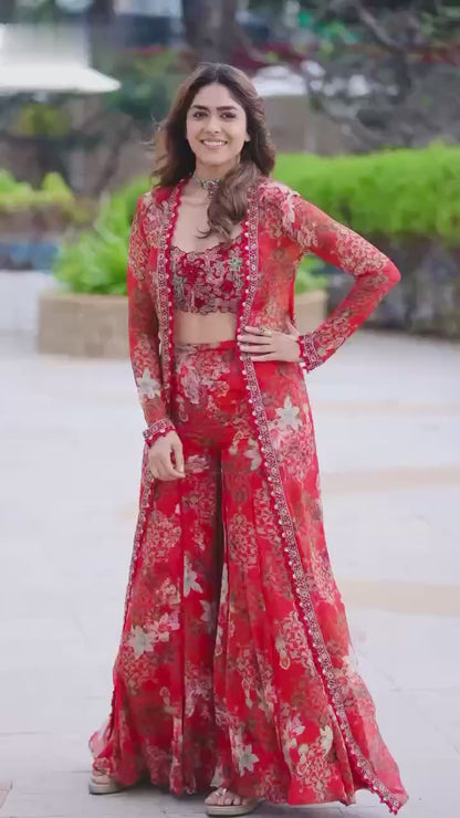 🦋 Bollywood Indo Western Koti Plazo & Blouse Collection👗