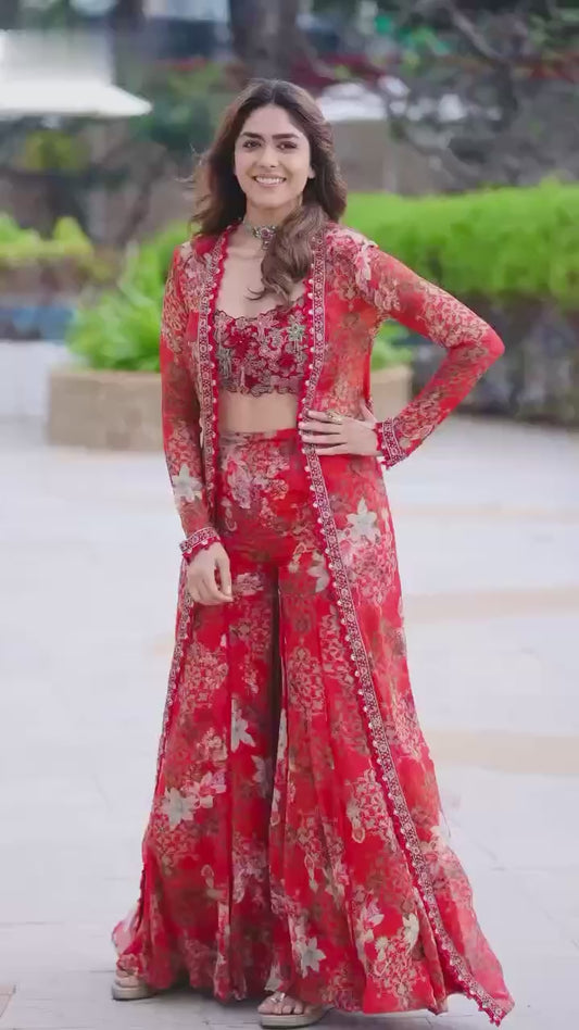 🦋 Bollywood Indo Western Koti Plazo & Blouse Collection👗