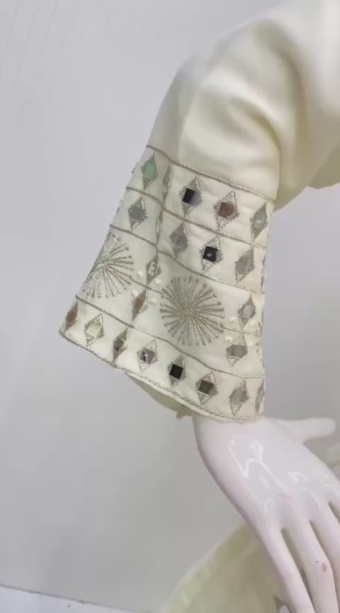 3 PIECE PLAZZO PAIR WITH   DUPATTA IN EMBROIDERY AND REAL MIRROR WORK