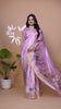 Baby Pink Soft Silk Saree with Floral Digital Print & Copper Zari Border ( GG-514 )