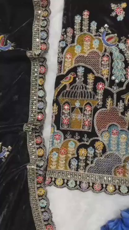 ĐĚSIGNER PARTY WEAR TOP AND  PANT WITH FANCY DUPPATA AND EMBROIDERY WORK