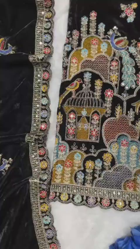 ĐĚSIGNER PARTY WEAR TOP AND  PANT WITH FANCY DUPPATA AND EMBROIDERY WORK