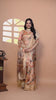 Golden Beige Soft Silk Saree with Autumn Leaf Print & Traditional Pallu (GG-518 )