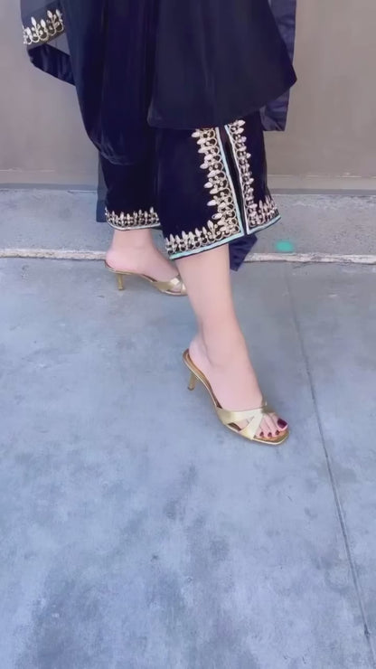 🦋 Đěsigner Party Wear Look Heavy Pure Viscose Velvet Top Plazzo Pent & Dupatta Set